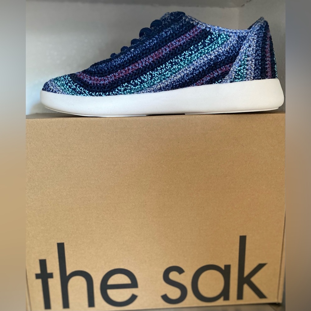 THE SAK .. WOMENS Blue and Purple Knit Sneakers - Picture 15 of 16
